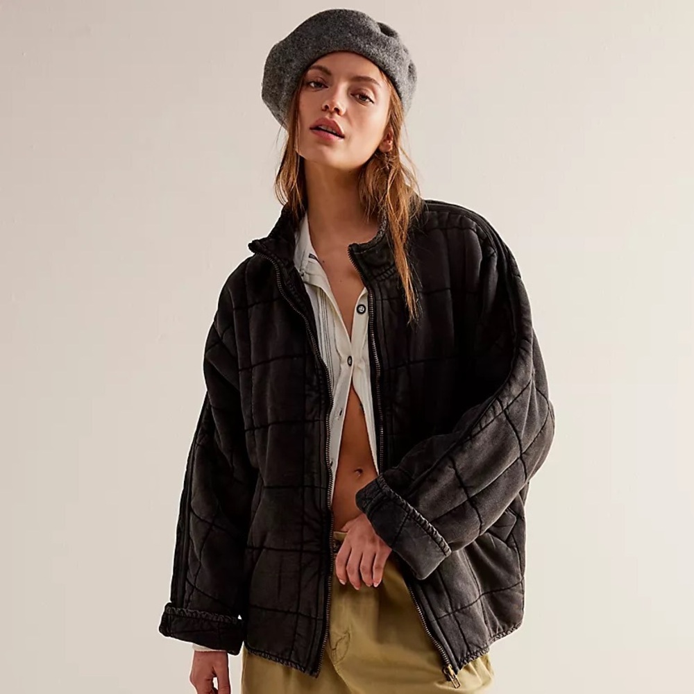 Free people dolman quilted knit jacket